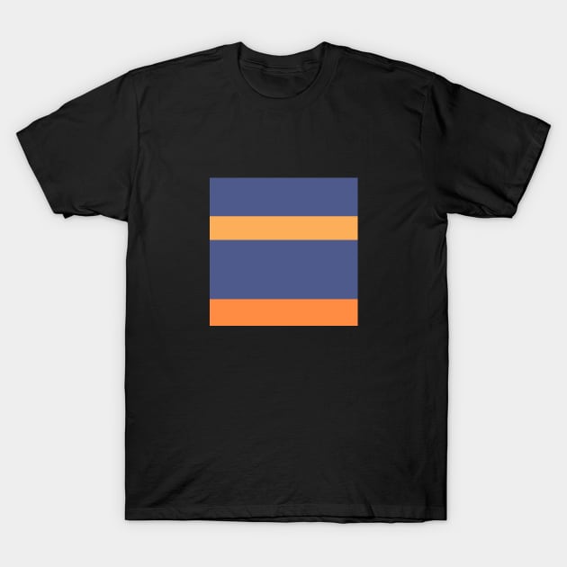 An uncommon concoction of Purple Navy, White, Sandy, Pale Orange and Royal Orange stripes. - Sociable Stripes T-Shirt by Sociable Stripes